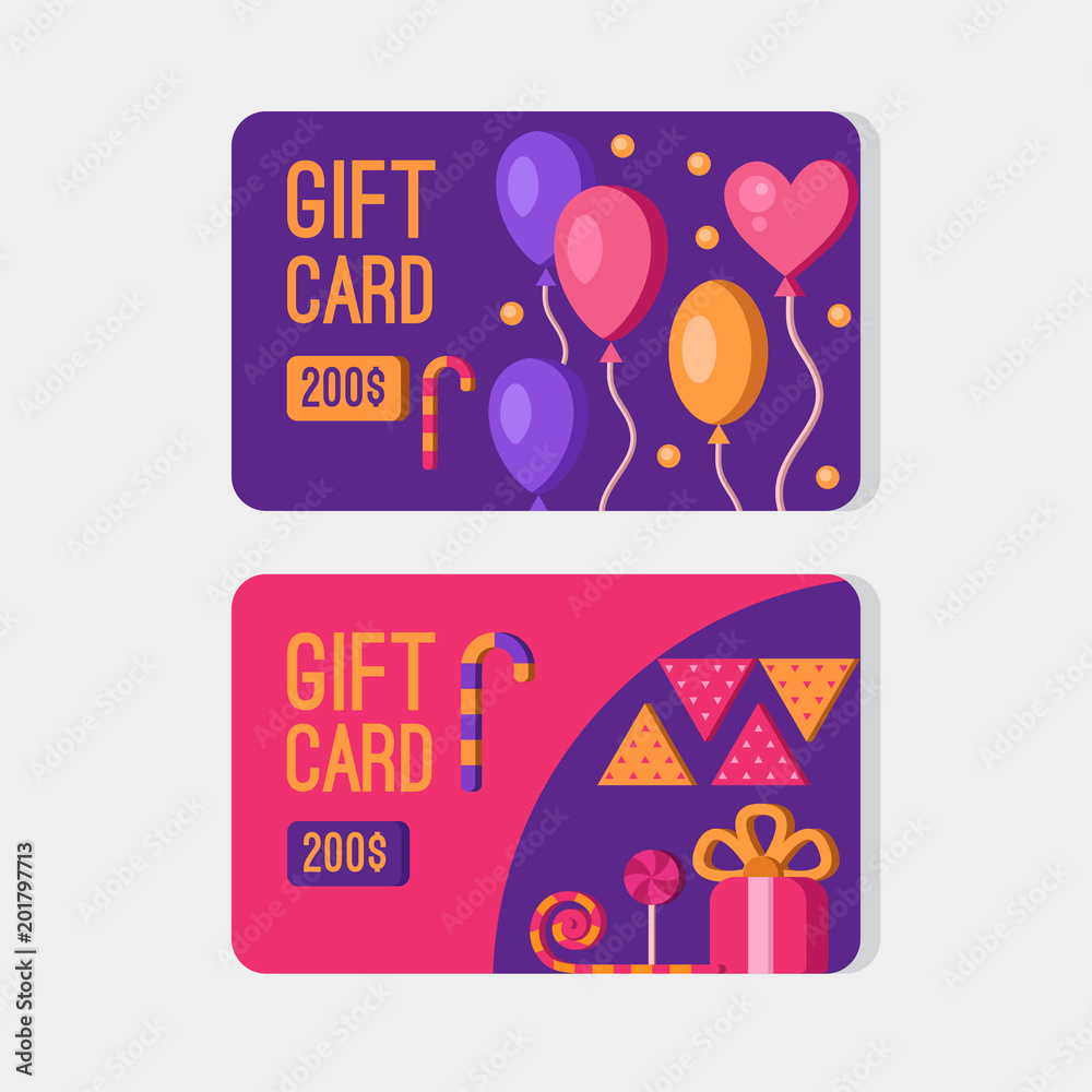 Fototapeta premium Vector gift cards.