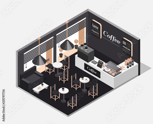 Interior of coffee shop.