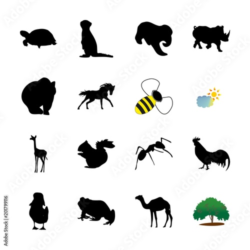 icon Animal with goat, trunk, duck, running and biology