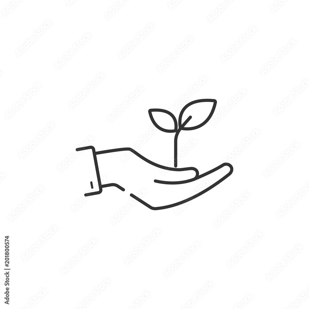 Plant in hand icon. Simple element illustration. Plant in hand symbol design from Ecology collection set. Can be used in web and mobile