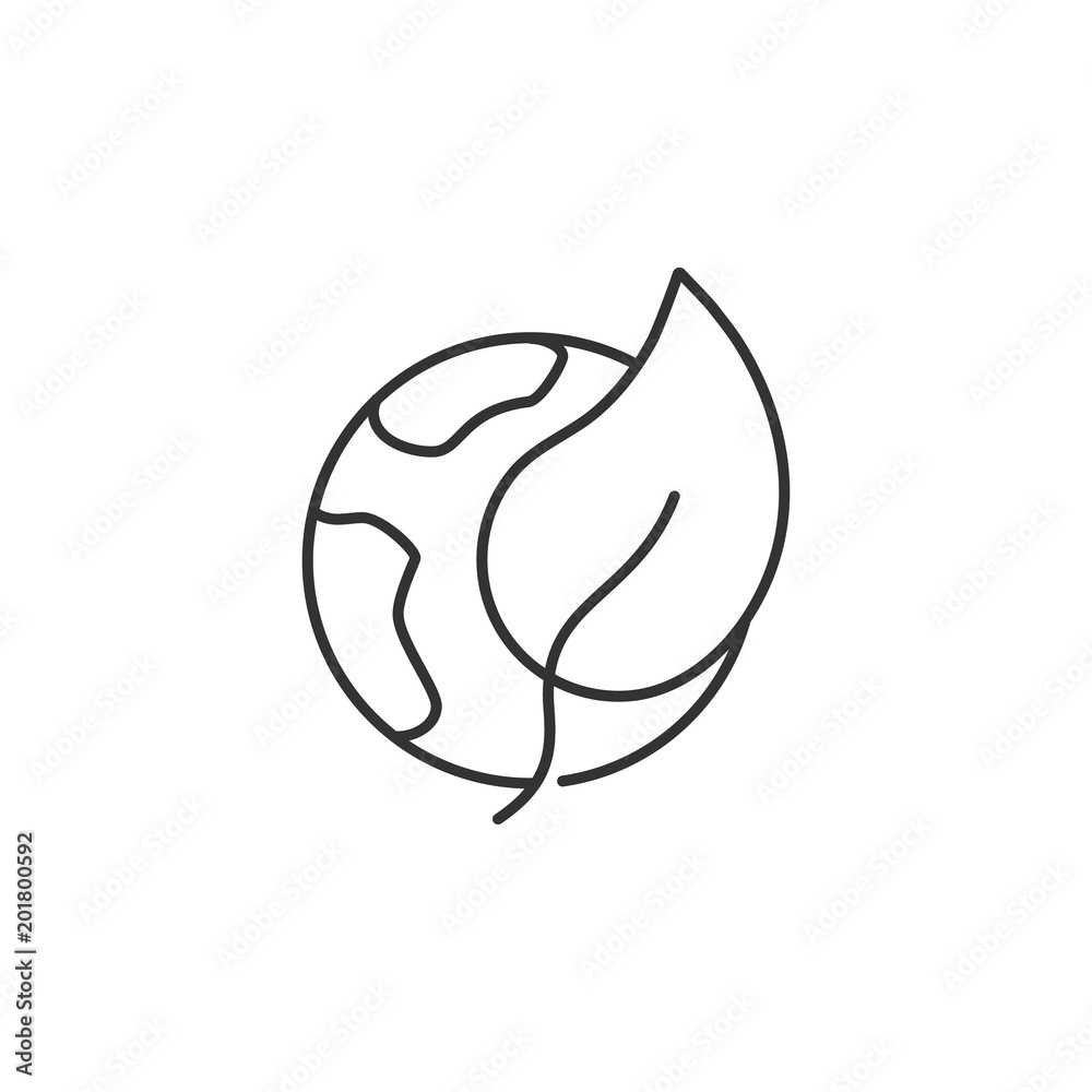 Eco globe line icon. Simple element illustration. Eco globe line symbol design from Ecology collection set. Can be used in web and mobile Eco globe line icon. Simple element illustration. Eco globe line symbol design from Ecology collection set. Can be used in web and mobile