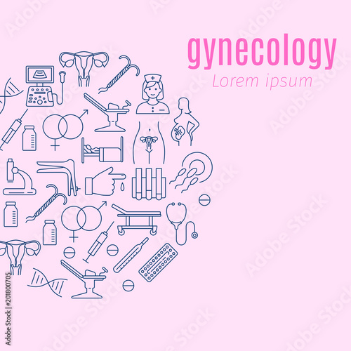 Gynecology flat poster
