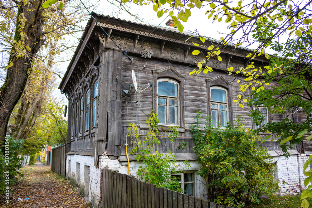 Borovsk, Russia - October 2017: Historic residential building in the city of Borovsk on the street Kommunisticheskaya
Borovsk, Russia - October 2017: Historic residential building in the city of Borovsk on the street Kommunisticheskaya