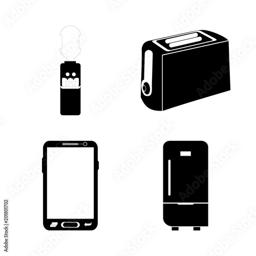 icon Electronic with display, coolness, cold, breakfast and refrigerator
