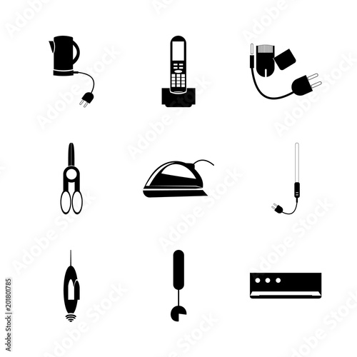 icon Technology with boiling water, scanner, plug, handle and electrical