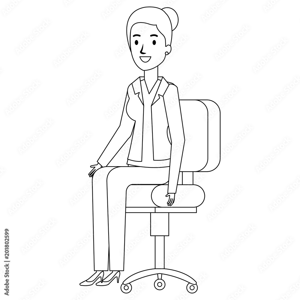 businesswoman sitting in office chair vector illustration design businesswoman sitting in office chair vector illustration design
