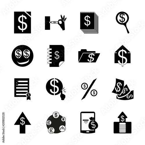 icon Currency with check, economic, money, electron payment and currencies