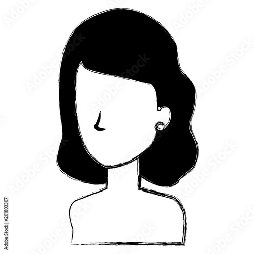 beautiful and young woman shirtless character vector illustration design