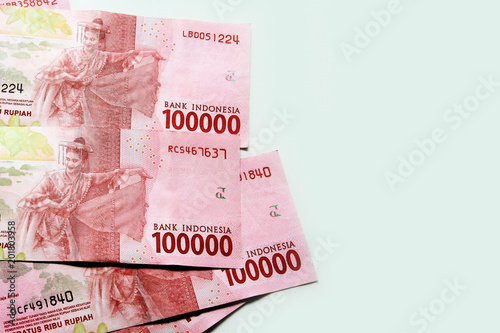 Indonesia bank notes / The rupiah is the official currency of Indonesia.