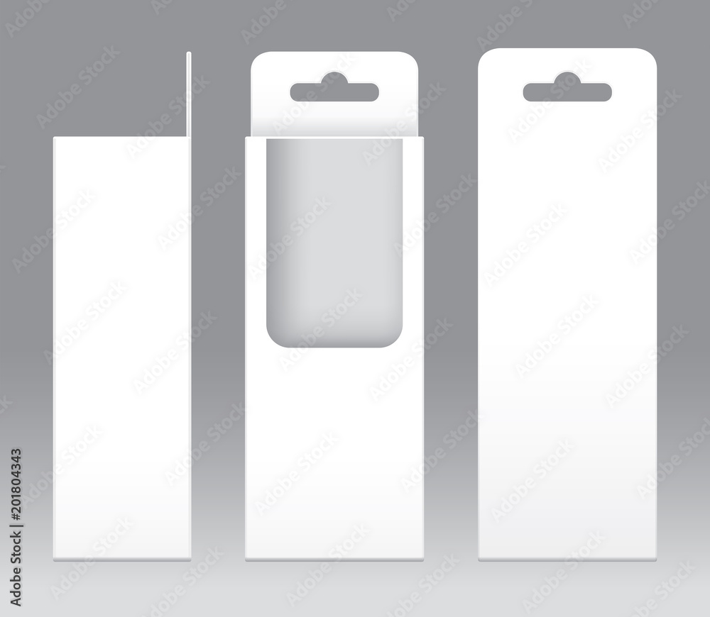 Hanging Box White window shape cut out Packaging Template blank. Empty Box white Template for design product package gift box, White Box packaging paper kraft card board package Hanging Box White window shape cut out Packaging Template blank. Empty Box white Template for design product package gift box, White Box packaging paper kraft card board package