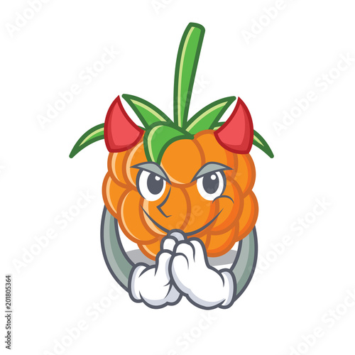 Devil cloudberry mascot cartoon style
