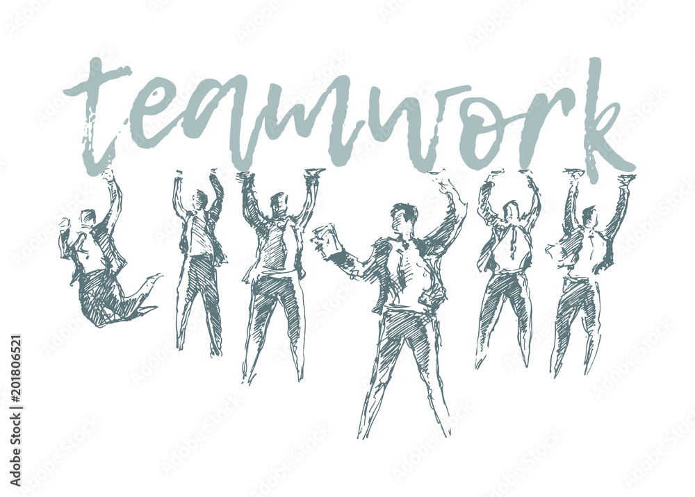 Business concept people teamwork spirit vector Business concept people teamwork spirit vector
