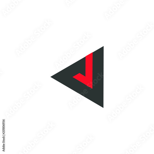 Free Download red letter j in a black triangle logo vector - GFXLoad