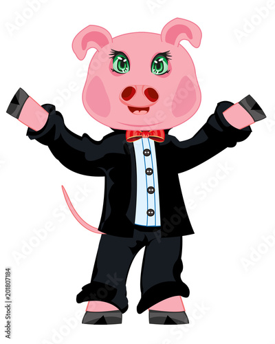 Obraz na plátně Piglet in suit