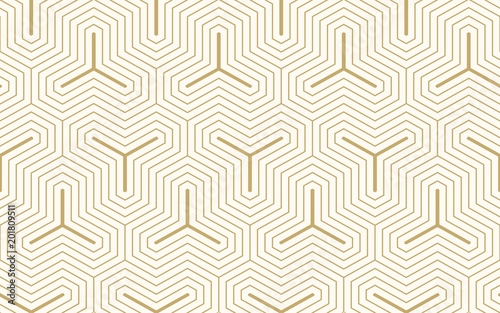 Pattern seamless abstract background gold color and line. Geometric line vector.