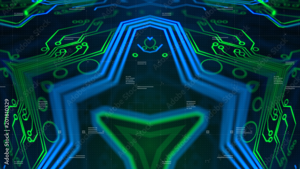 Conceptual technology futuristic motherboard design. Computer chipset ...