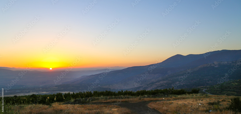 Sunset in the north part of Israel