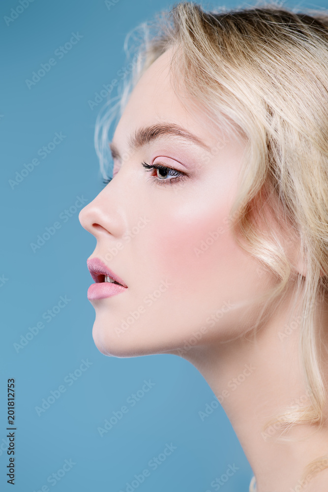 blonde in profile