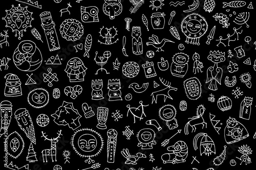 Tribal ethnic elements, seamless pattern for your design