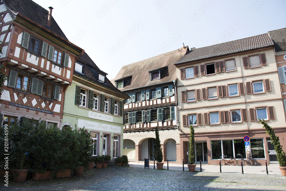 Classic building retro and vintage style for german and foreigner travelers visit and shopping at Ladenburg