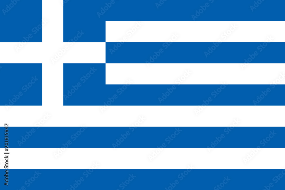 The Flag of Greece. National symbol of the state. Vector illustration.