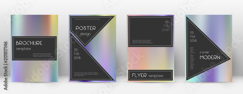 Flyer layout. Black immaculate template for Brochure, Annual Report, Magazine, Poster, Corporate Presentation, Portfolio, Flyer. Actual color gradients cover page.