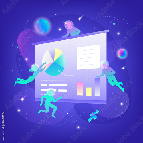 Silhouettes with presentation screen