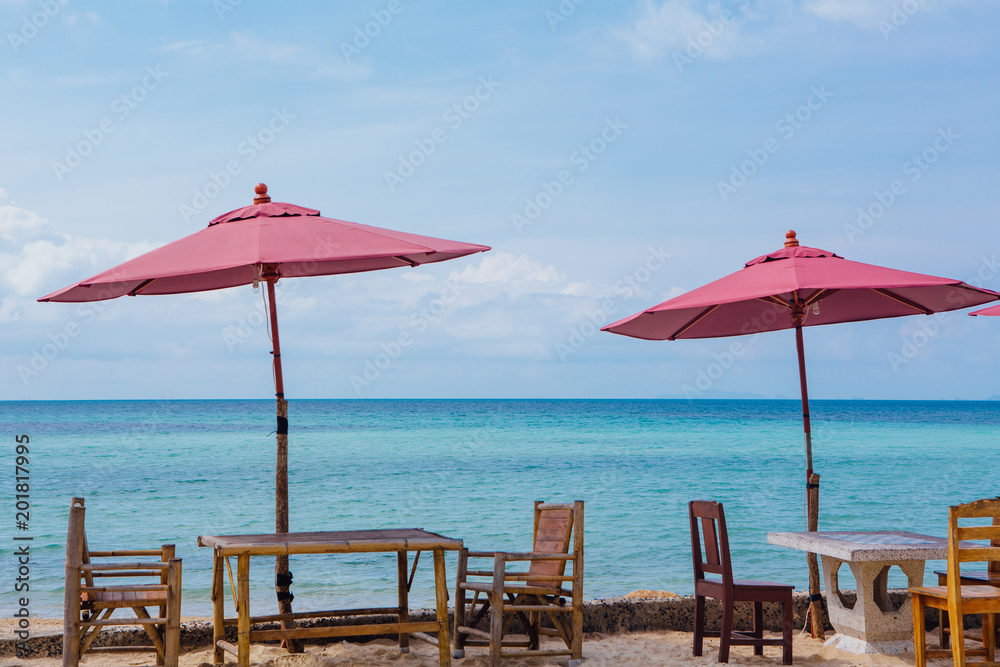 Restaurant on the tropical beach