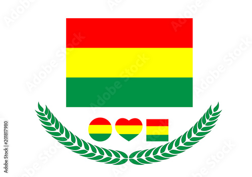 Bolivia Flag vector illustration. Bolivia Flag. National Flag of bolivia on white background