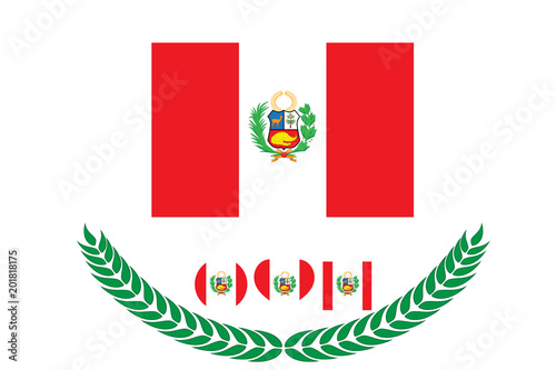 Peru Flag vector illustration. Peru Flag. National Flag of peru on white background