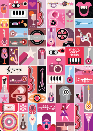 Rock Concert Pop-Art Collage
