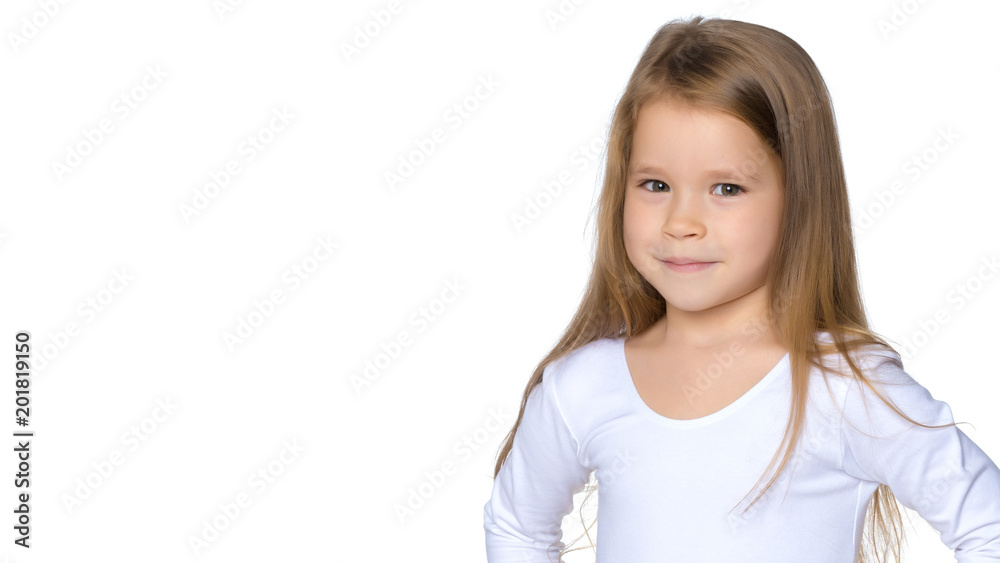 Portrait of a little girl close-up. Portrait of a little girl close-up.