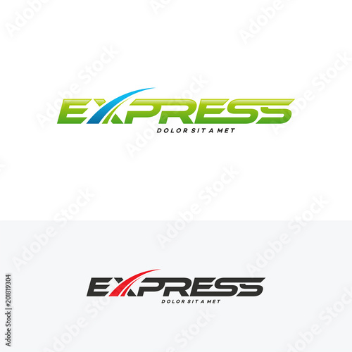 Fast Forward Express logo designs vector, Modern Express logo template photo