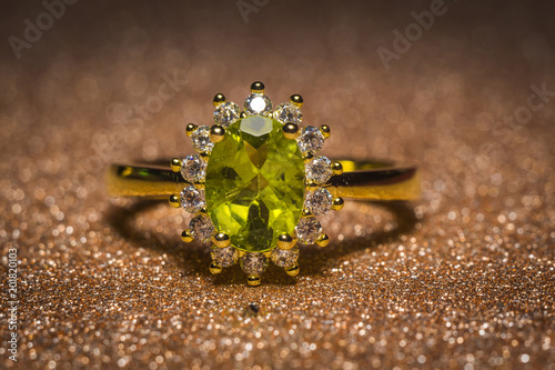 Gold ring with peridot photo