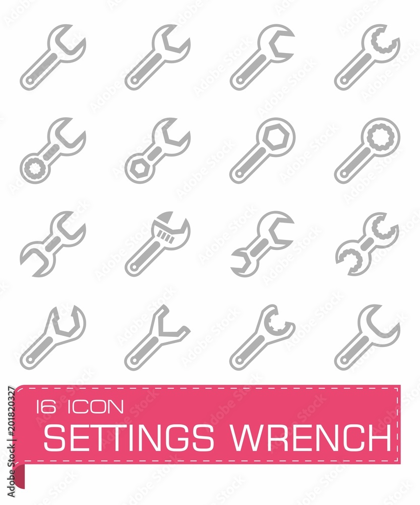 Vector Settings wrench icon set Vector Settings wrench icon set