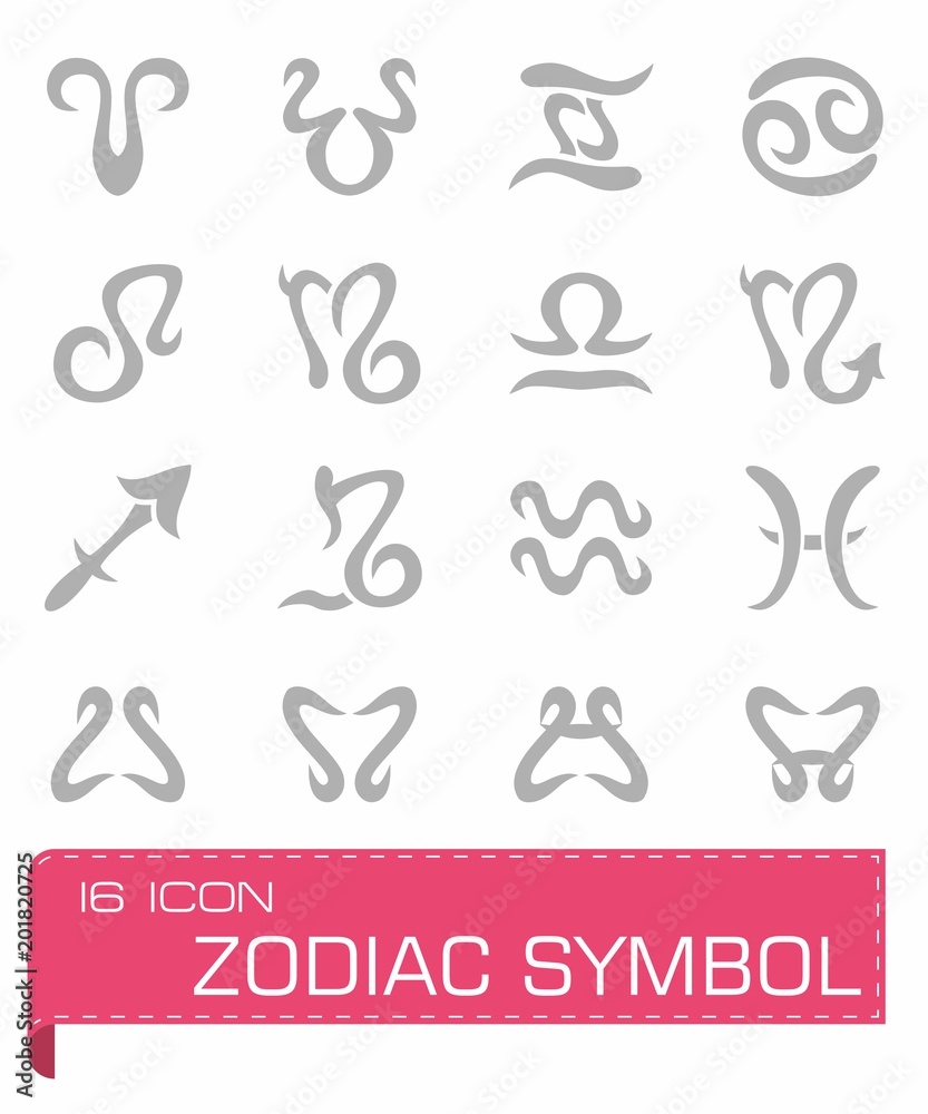 Vector Zodiac symbol icon set Vector Zodiac symbol icon set