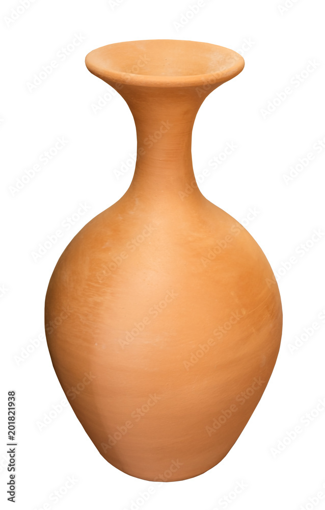 clay jug handmade isolated on white clay jug handmade isolated on white