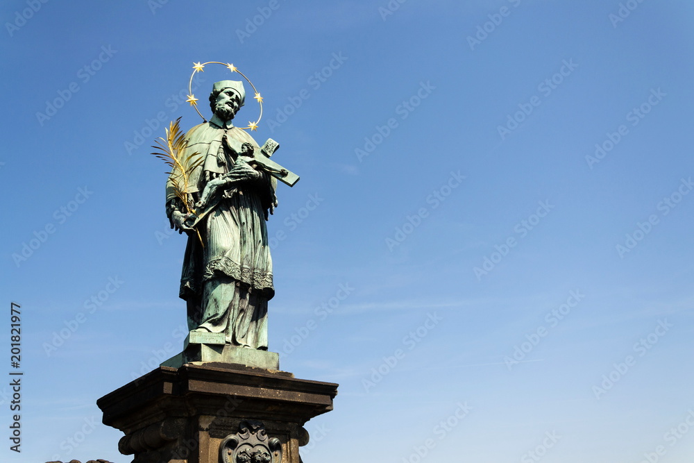 Saint John of Nepomuk statue, Charles Bridge, Prague, Czech Republic Saint John of Nepomuk statue, Charles Bridge, Prague, Czech Republic