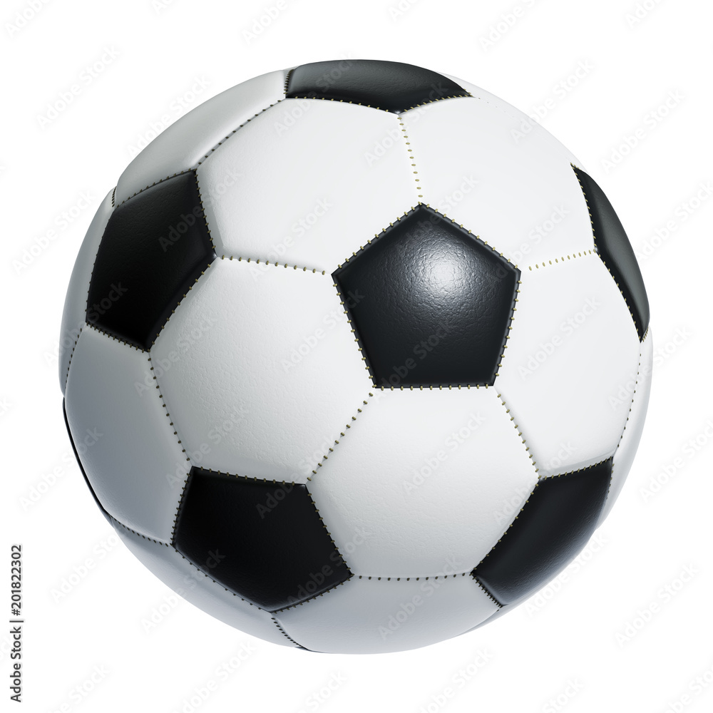 typical black and white soccer ball isolated on white background typical black and white soccer ball isolated on white background