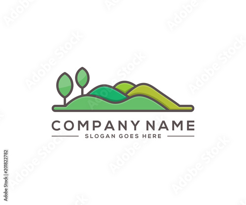 hill logo template - vector illustration