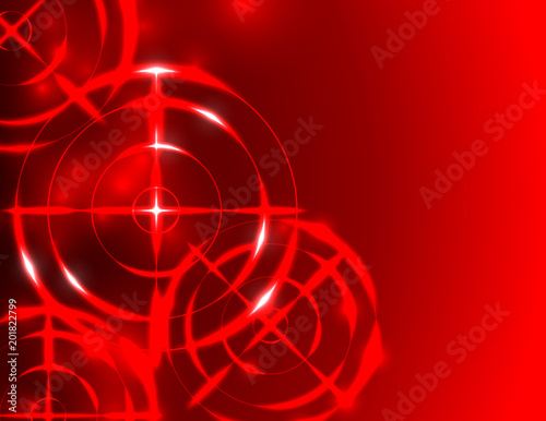 Abstract futuristic radar, target, shooting range digital technology concept.