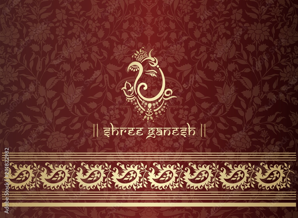 Ganesha, wedding card, royal Rajasthan, India Ganesha, wedding card, royal Rajasthan, India