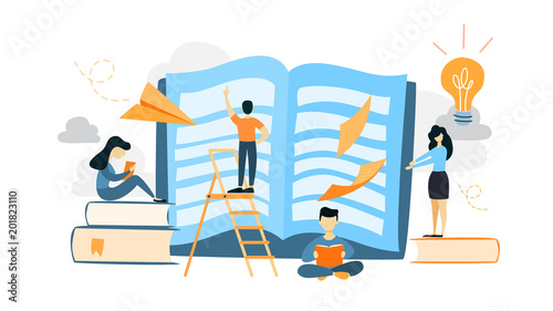 Book reading illustration.