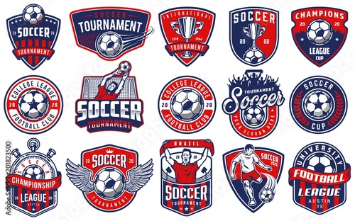 Set of soccer emblems