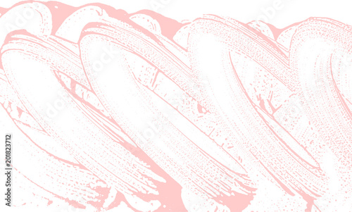 Natural soap texture. Appealing millenial pink foam trace background. Artistic captivating soap suds. Cleanliness, cleanness, purity concept. Vector illustration.