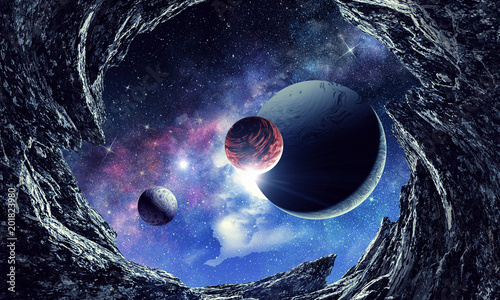 Space planets and nebula