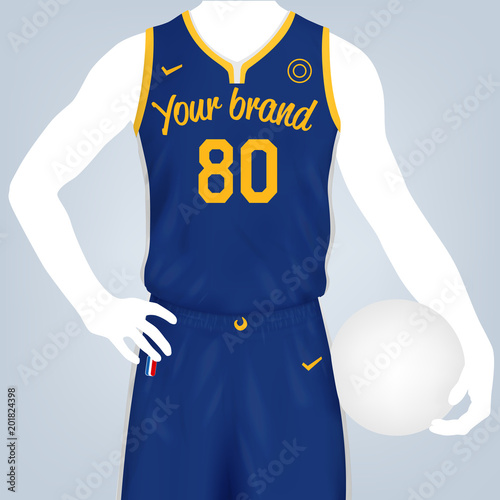 Vector illustration of basketball team kit template