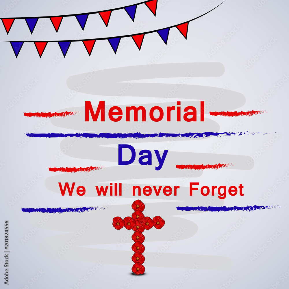 Naklejka premium Illustration of USA Memorial Day background