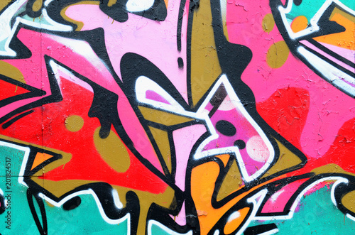 Fototapeta samoprzylepna Fragment wzoru graffiti. Obraz tła sztuki ulicy