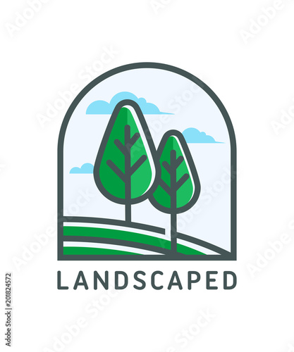 landscaped vector illustration for concept logo template